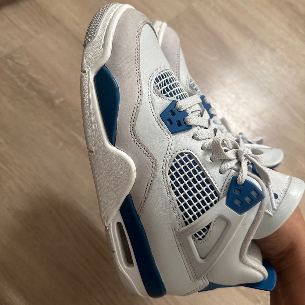 Kids White and Blue Sneakers